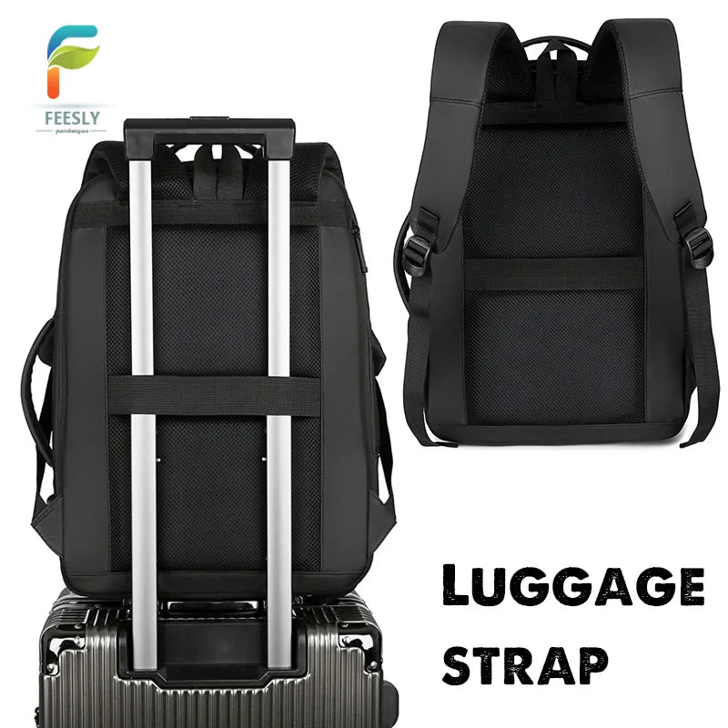 1Pcs Expandable Travel Backpack, Business casual men's backpack,with USB charging,waterproof fabric,suitable for daily commuting