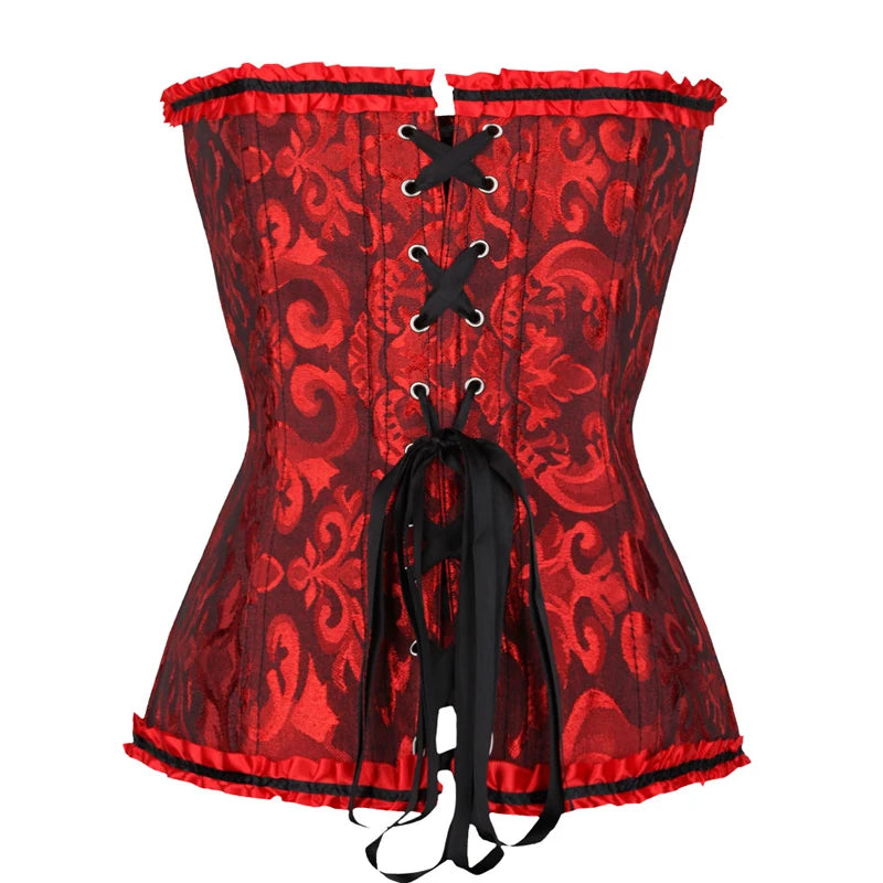 Waist Corset Top Women Bustier Overbust Sexy Lace up Floral Lingerie Shapewear Vintage Victorian Fashion Body Shaper DropShippin