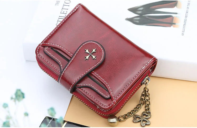 2023 New Women Wallets Fashion Short PU Leather Top Quality Card Holder Female Zipper Purse