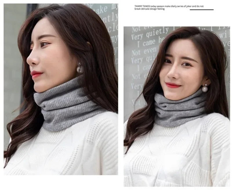 Unisex Winter Knitted Scarves for Boys Girls Women Men Warm Kids Thick Elastic Mufflers Children Neck Warmer Cotton Baby Scarf