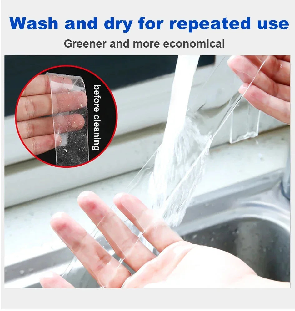 20-50mm Width Ultra Strong Adhesive Nano Tape High Viscosity Double Sided Tape Traceless Transparent Reusable Mounting Tape