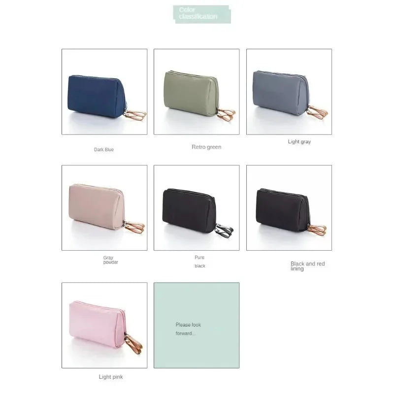 2024 New Women's Small Bag Toiletry Bag Portable Mini Solid Color Korean Makeup Bag Large Capacity Waterproof Storage Clutch Bag