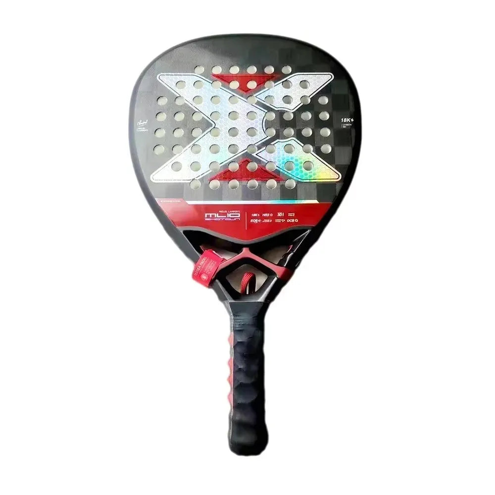 Carbon Fiber Padel Tennis Racket, Rough Surface, Diamond Shape, High Balance, EVA, Soft Memory, Sports Paddle Racquet