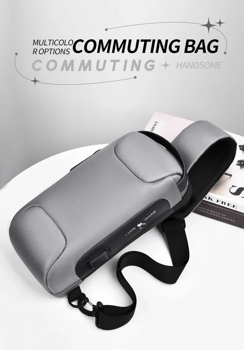 Desinger Multifunction Anti-theft USB Shoulder Crossbody Bag Travel Sling Pack Messenger Pack Chest Bag Male Luxury Brand Men