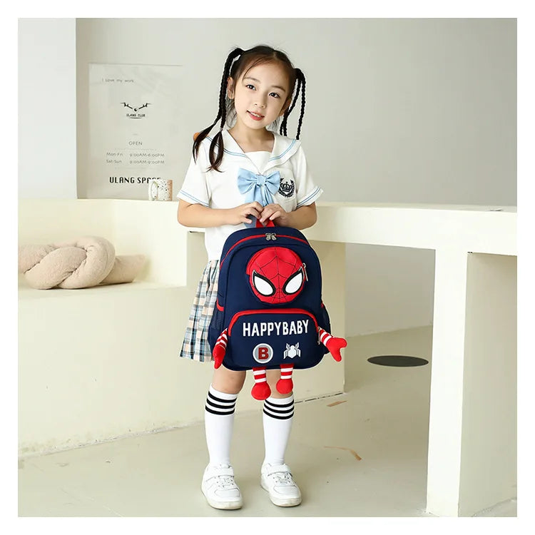 Spiderman Backpacks Super Heroes Student School Bag Cartoon 3d Stereo Kindergarten Backpack Children's Travel Bag Gift