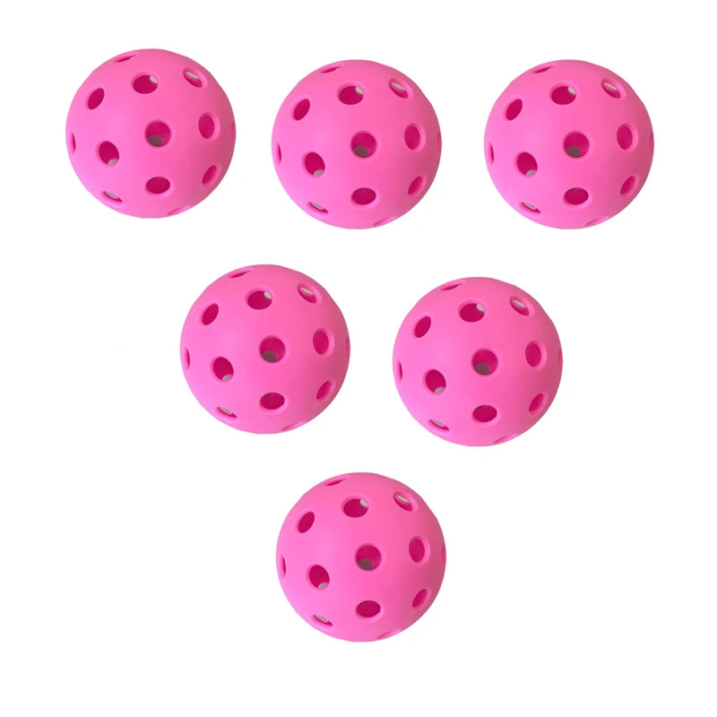 6pcs Pickleball 40 Holes 74mm Outdoor Colorful Pickleballs Durable Training and Competition Paddle Ball for Competition Practice