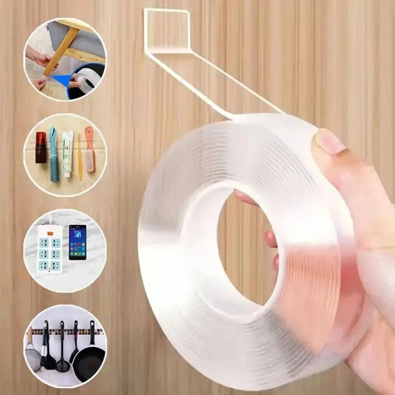 20-50mm Width Ultra Strong Adhesive Nano Tape High Viscosity Double Sided Tape Traceless Transparent Reusable Mounting Tape