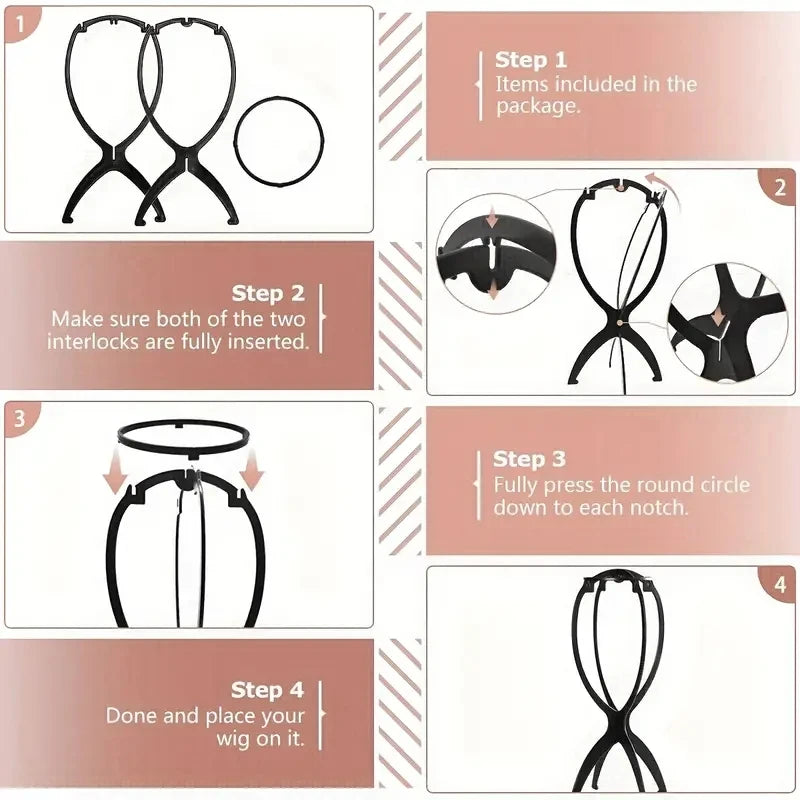 Tool Travel Stand For All Wigs Wig Stand Portable Collapsible Holder Durable Wig Display 13.2 Inch