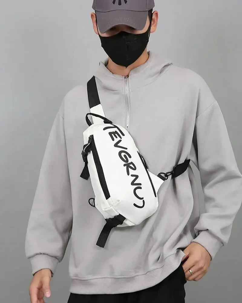 Nylon Chest Bag Trendy and Fashionable Women's Shoulder Bag Sports and Leisure Men's Oblique Straddle Bag