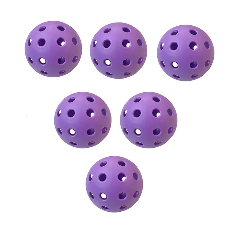 6pcs Pickleball 40 Holes 74mm Outdoor Colorful Pickleballs Durable Training and Competition Paddle Ball for Competition Practice