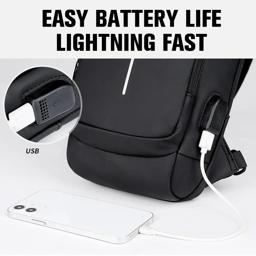 BD1 Newest Men's Anti-theft Chest Bag Shoulder Strap USB Rechargeable Crossbody School Short Distance Gym Men's Sports