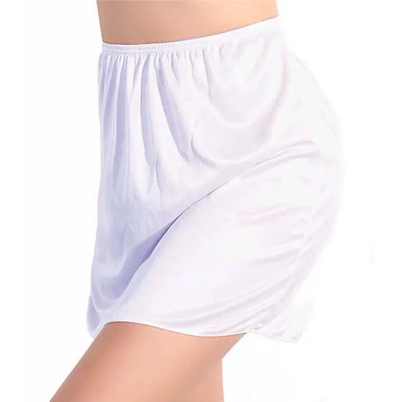 Satin Underskirt Half Slips Dress for Women Summer Thin  High Waist Elastic Anti-Penetrating Underskirt Lining Petticoat