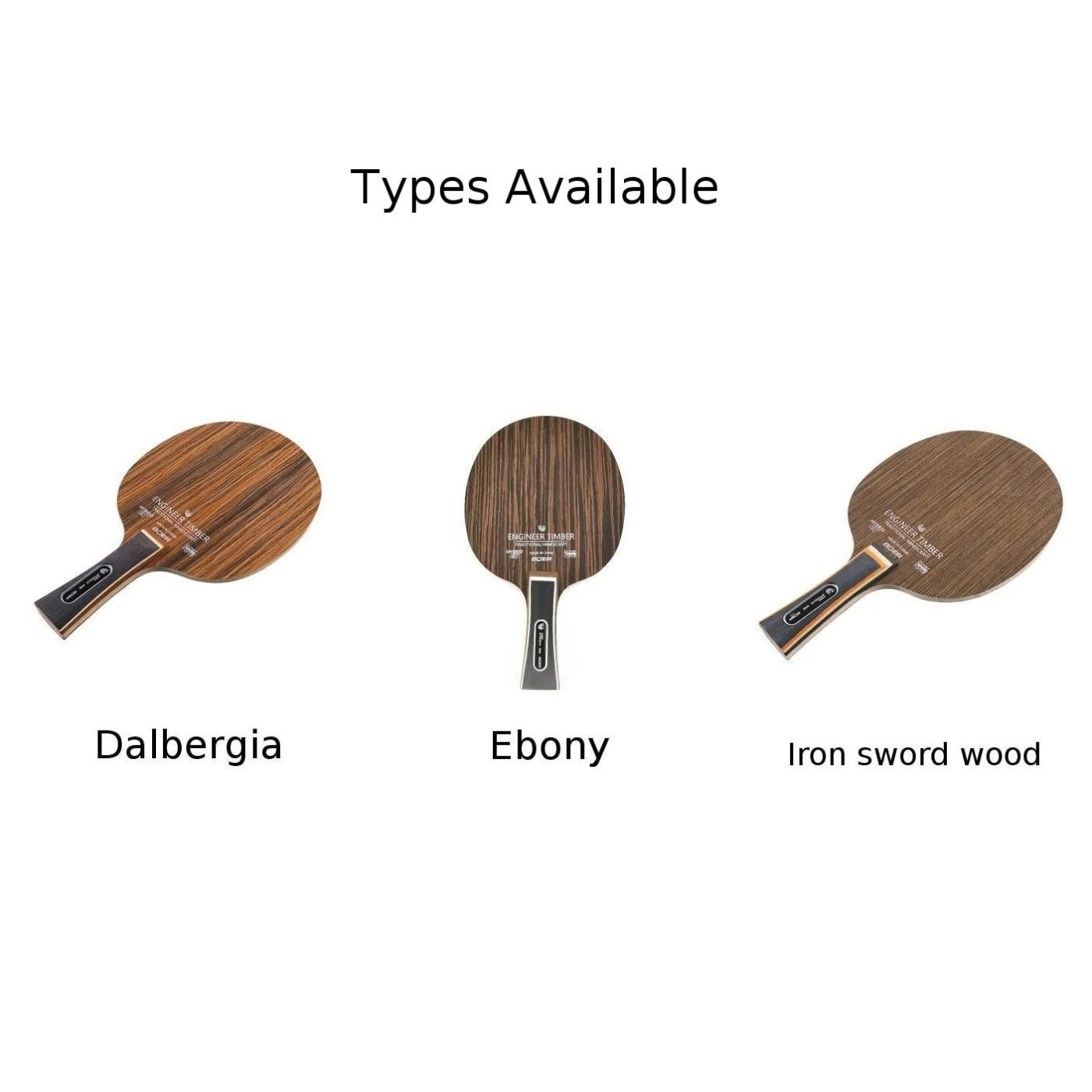 1PC Table Tennis Blade Ebony Dalbergia Pingpong Racket Bottom Plate 5-Ply 6.2mm Ping Pong Paddle Board Bat Racquet Long Handles