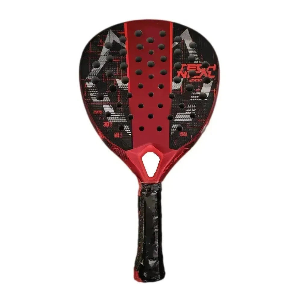 Carbon Fiber Padel Tennis Racket, Rough Surface, Diamond Shape, High Balance, EVA, Soft Memory, Sports Paddle Racquet