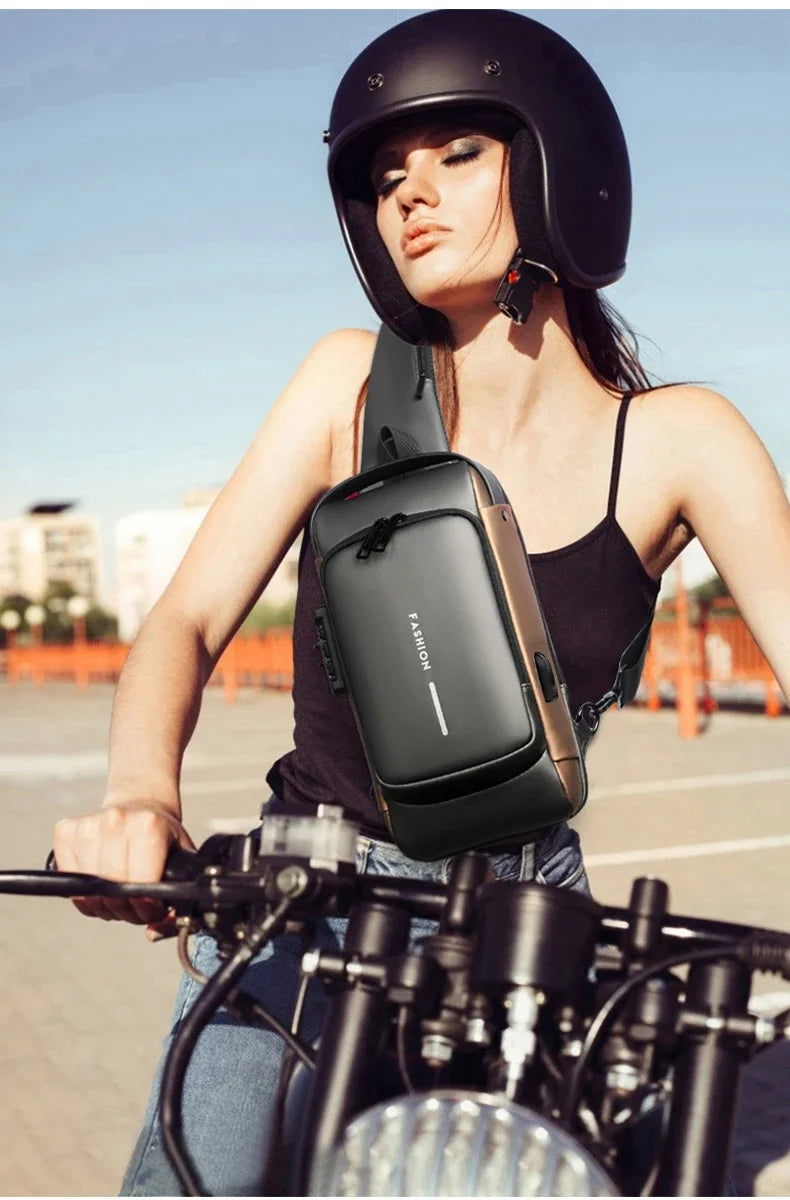 Desinger Multifunction Anti-theft USB Shoulder Crossbody Bag Travel Sling Pack Messenger Pack Chest Bag Male Luxury Brand Men