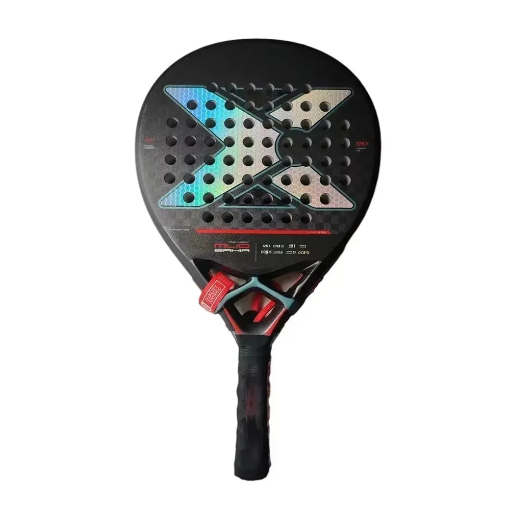 Carbon Fiber Padel Tennis Racket, Rough Surface, Diamond Shape, High Balance, EVA, Soft Memory, Sports Paddle Racquet