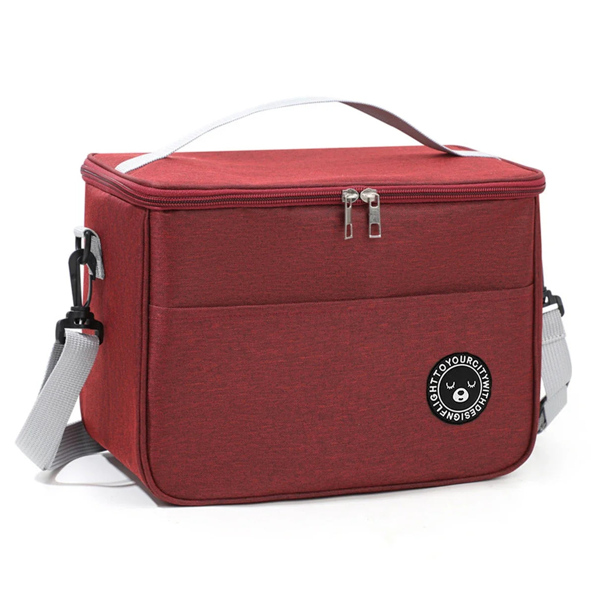 Capacity hand-held with shoulder strap insulated bag, lunch box bag, student thickened waterproof lunch bag。