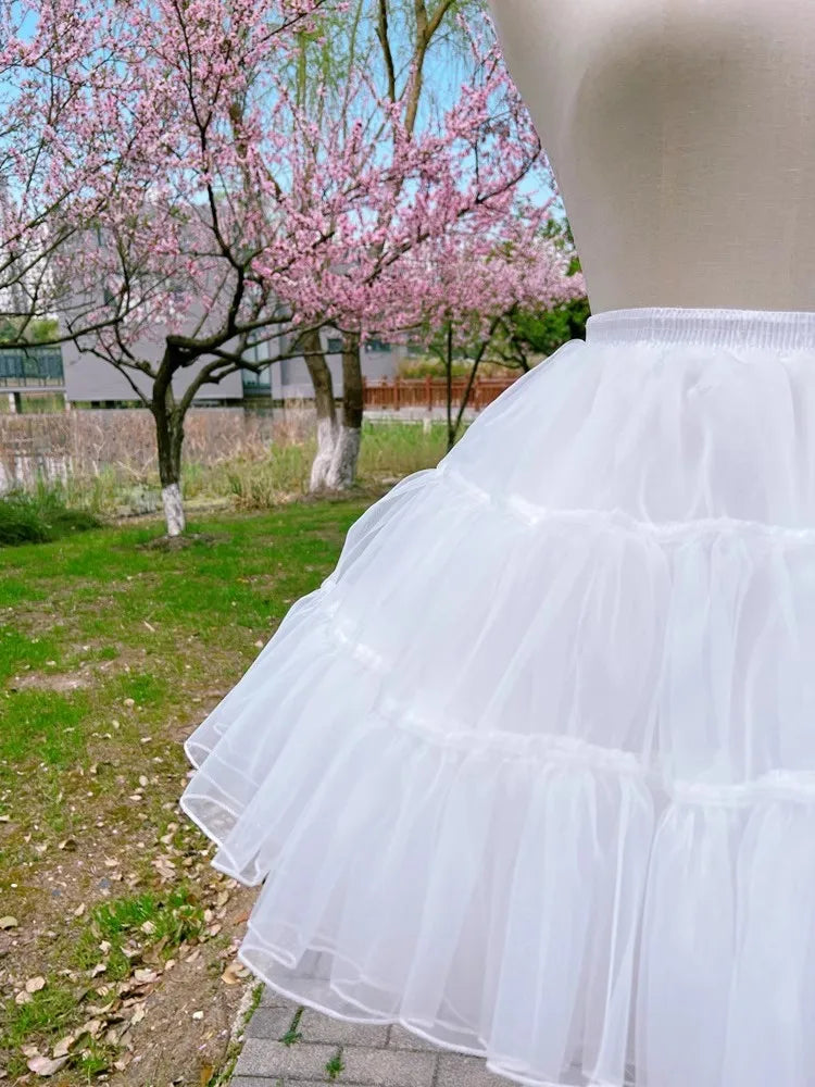 BABYONLINE Rockabilly Red Wedding Petticoat Crinoline Short Tulle Skirt Underskirt Woman Adult Tutu Half Slips Bridal Accessorie