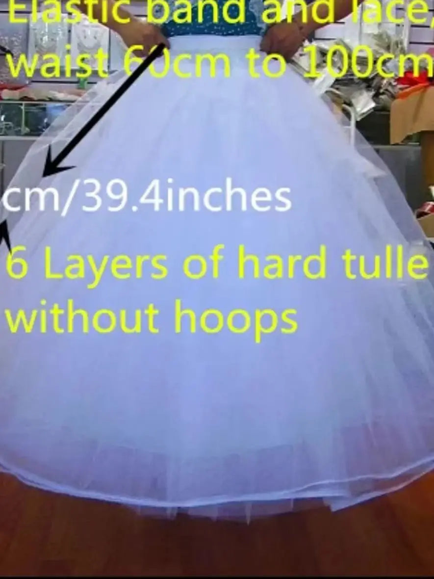 4/6/8 Layers Tulle Petticoat Wedding Accessories Chemise Without Hoops For A Line Wedding Dress Wide Puffy Underskirt