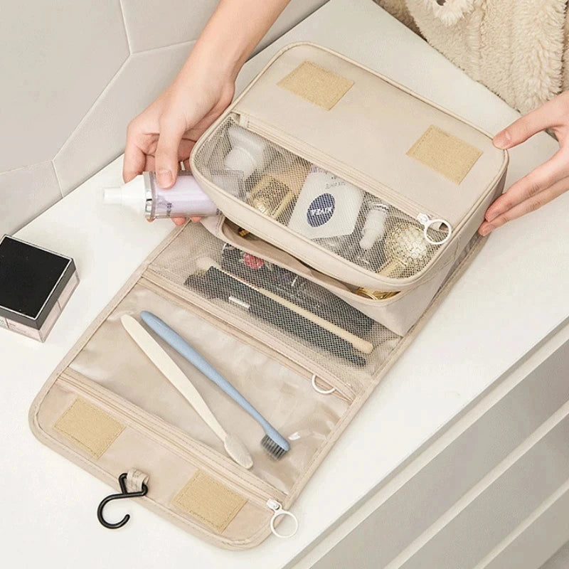 Travel Makeup Bag Waterproof Toiletries Organizer High Quality Women Neceser Bathroom Hook Wash Pouch Hook Makeup Storage Bag
