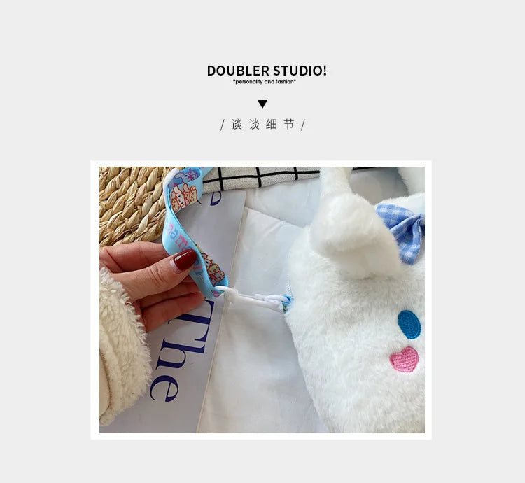 Sanrio Bag Kawaii Kuromi Cinnamoroll My Melody Cartoon Anime Plush Handbag Cosmetic Bag Travel Storage Bag Women Girl Gifts