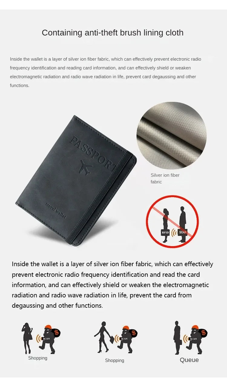 Rfid Blocking Protection Travel Passport Credit Holder Cover Case Business PU Leather Women Men Ticket Protective Accessories