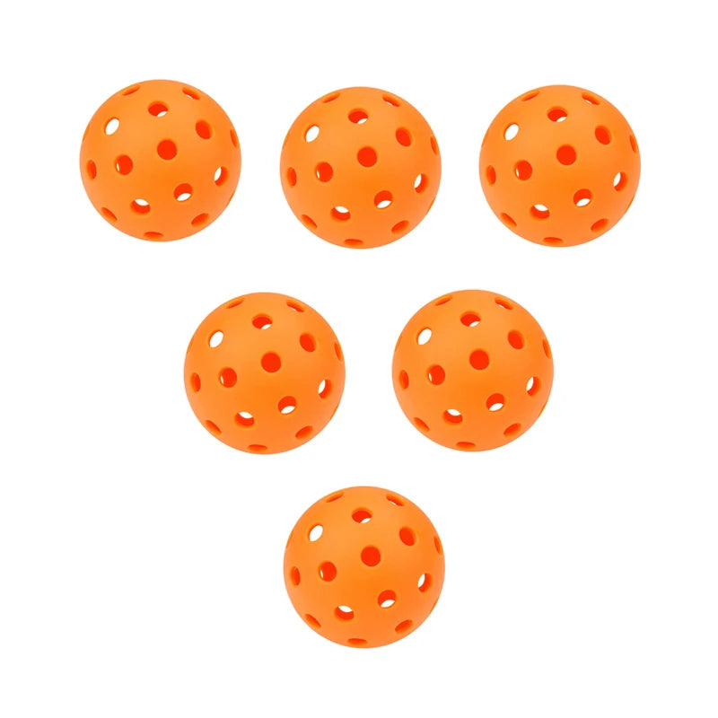 6pcs Pickleball 40 Holes 74mm Outdoor Colorful Pickleballs Durable Training and Competition Paddle Ball for Competition Practice
