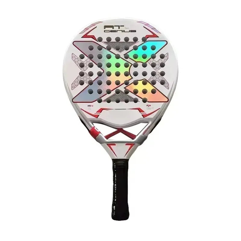 Carbon Fiber Padel Tennis Racket, Rough Surface, Diamond Shape, High Balance, EVA, Soft Memory, Sports Paddle Racquet