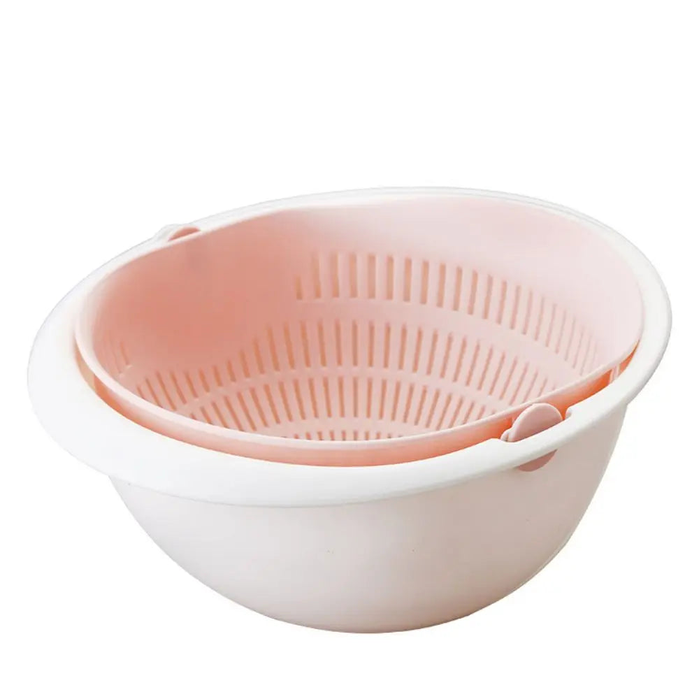 Creative Multifunctional Draining Basket Double Kitchen Fruit And Vegetable Round Plastic Dishwashing Basket