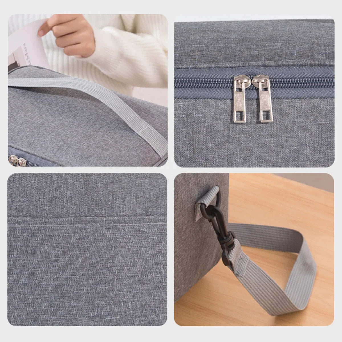 Capacity hand-held with shoulder strap insulated bag, lunch box bag, student thickened waterproof lunch bag。