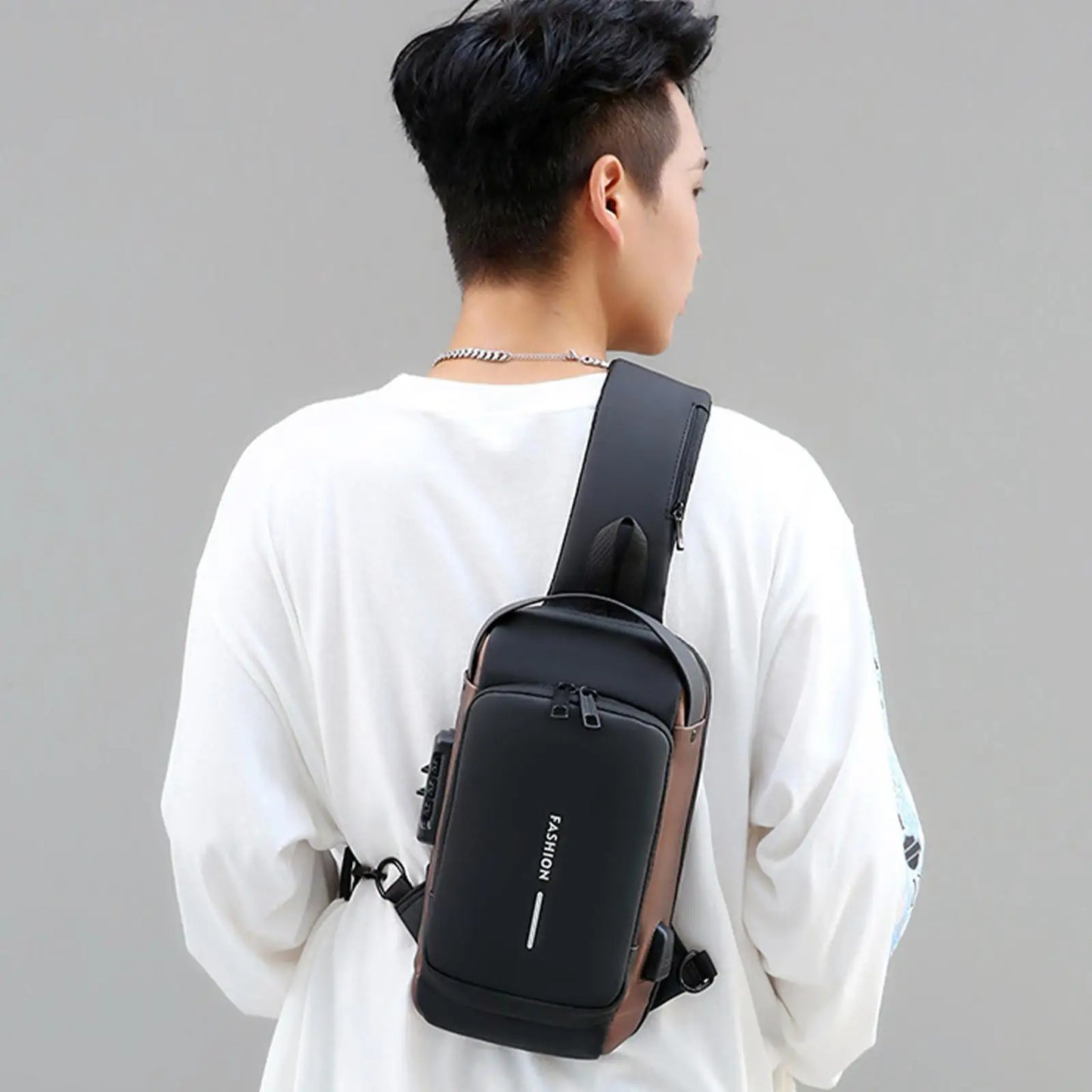 BD1 Newest Men's Anti-theft Chest Bag Shoulder Strap USB Rechargeable Crossbody School Short Distance Gym Men's Sports