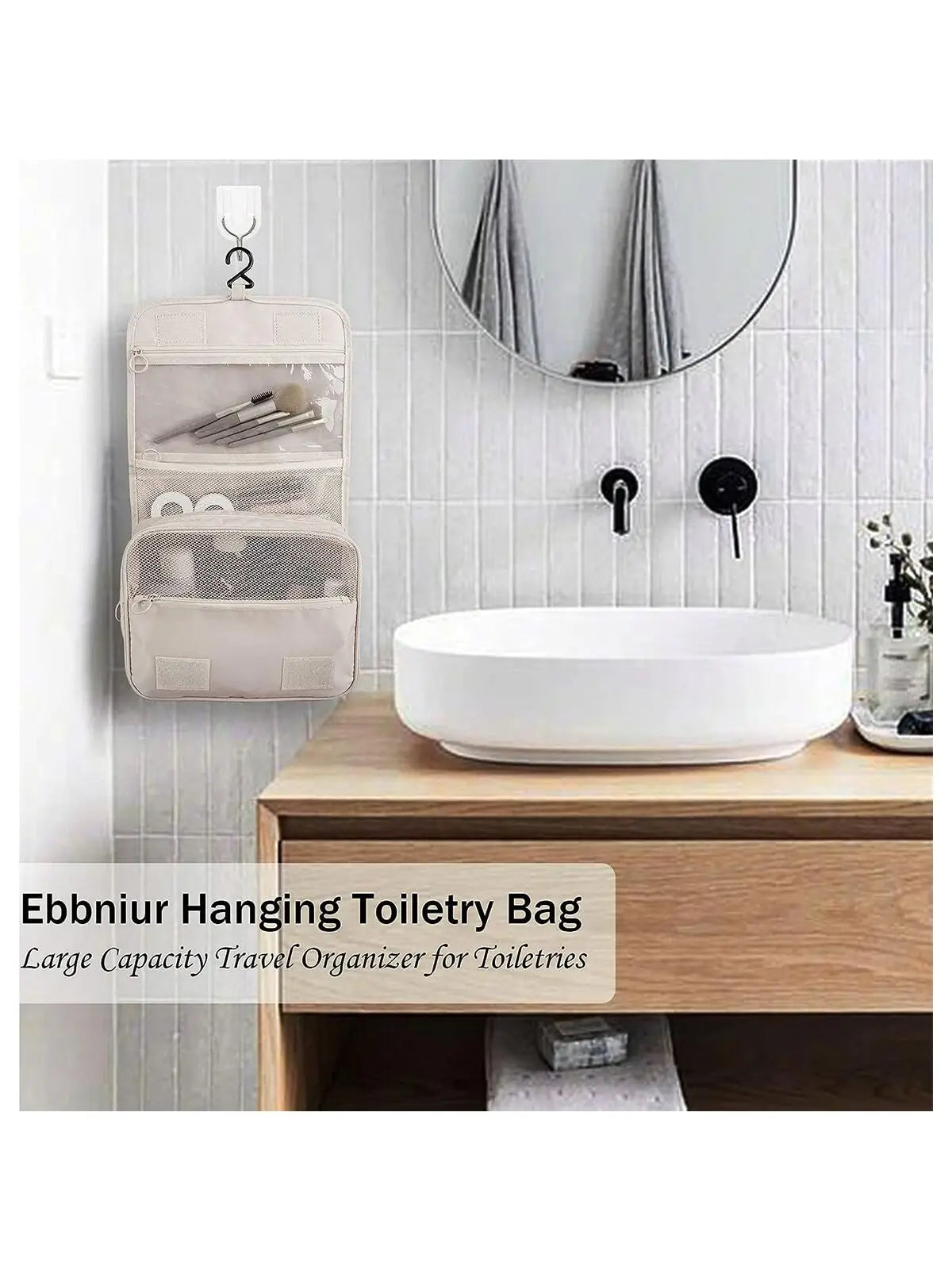 Travel Makeup Bag Waterproof Toiletries Organizer High Quality Women Neceser Bathroom Hook Wash Pouch Hook Makeup Storage Bag