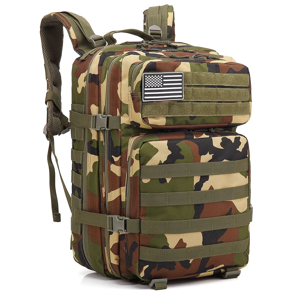 QT&QY 45L Tactical Backpack For Men Molle 3 day survival Backpack Hunting Camping Hiking GYM Rucksack Survival Bug Out Bag