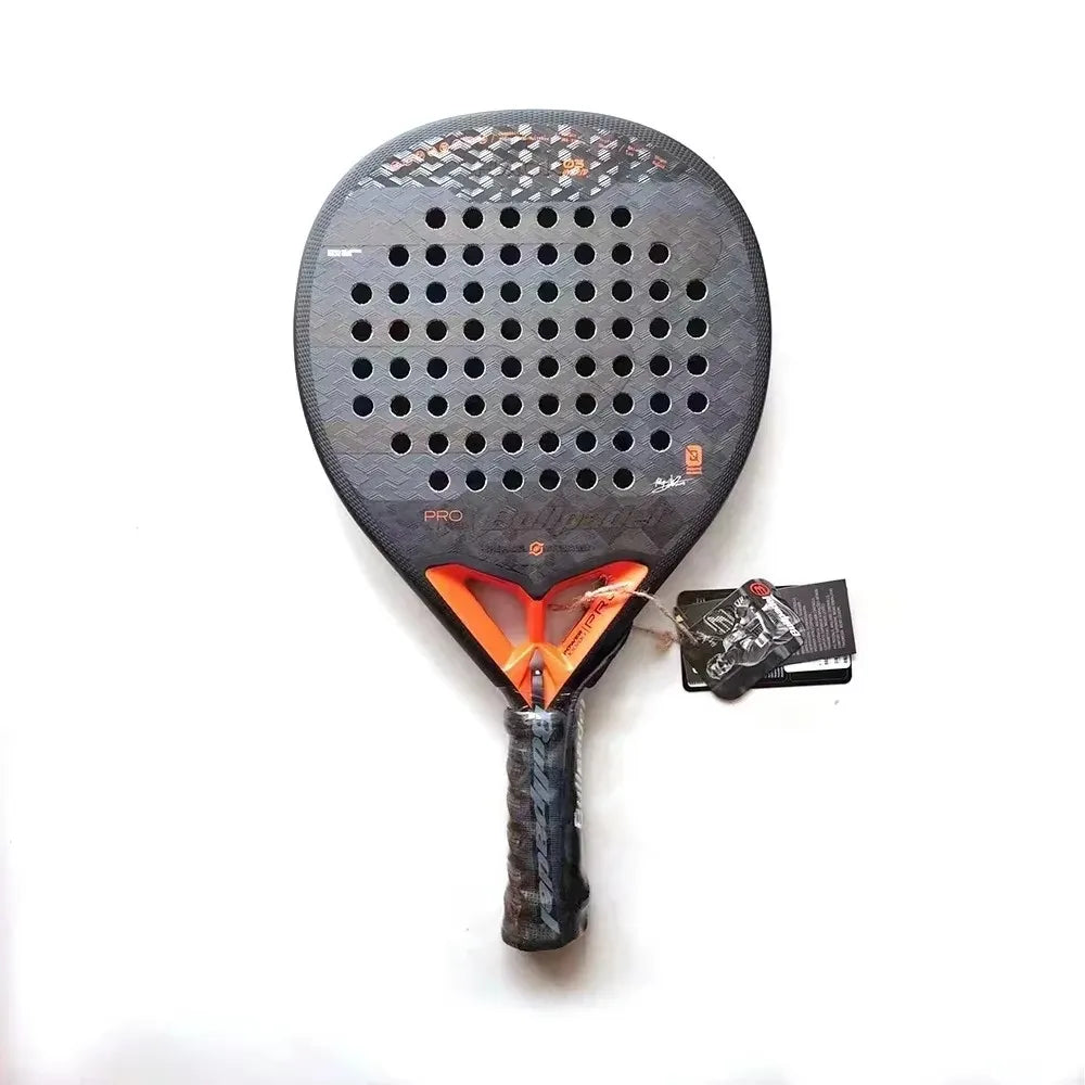 Carbon Fiber Padel Tennis Racket, Rough Surface, Diamond Shape, High Balance, EVA, Soft Memory, Sports Paddle Racquet