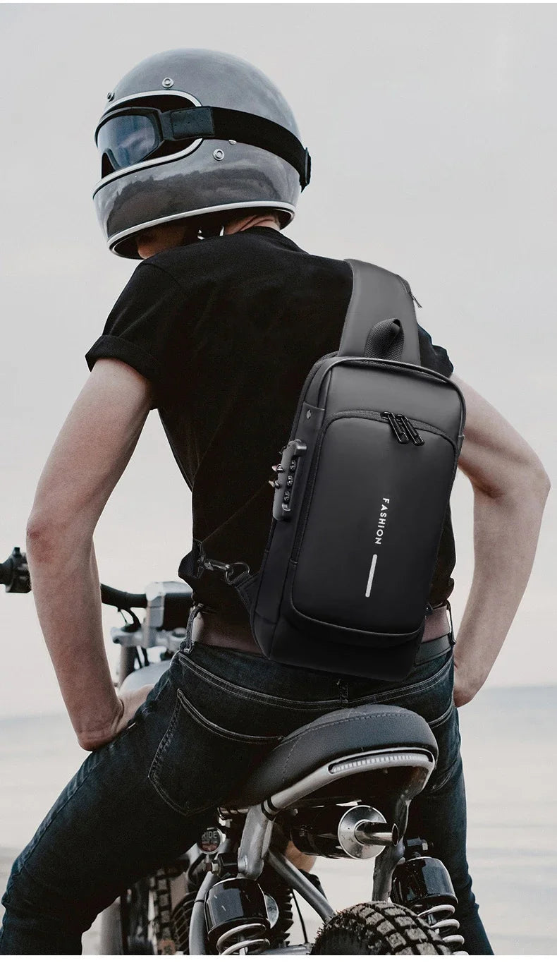 Desinger Multifunction Anti-theft USB Shoulder Crossbody Bag Travel Sling Pack Messenger Pack Chest Bag Male Luxury Brand Men