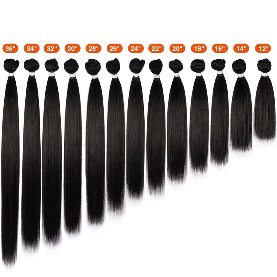 Straight Hair Bundles Salon Natural Hair Extensions Fake Fibers Super Long Synthetic Yaki Straight Hair Weaving Full to End