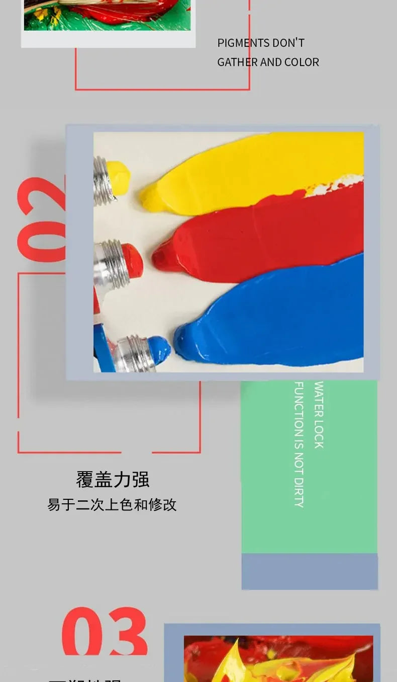 Phoenix 50ml Oil Paint High Saturation Faster Drying Time with Creamy Texture and Consistency for Artists, Students, Beginners
