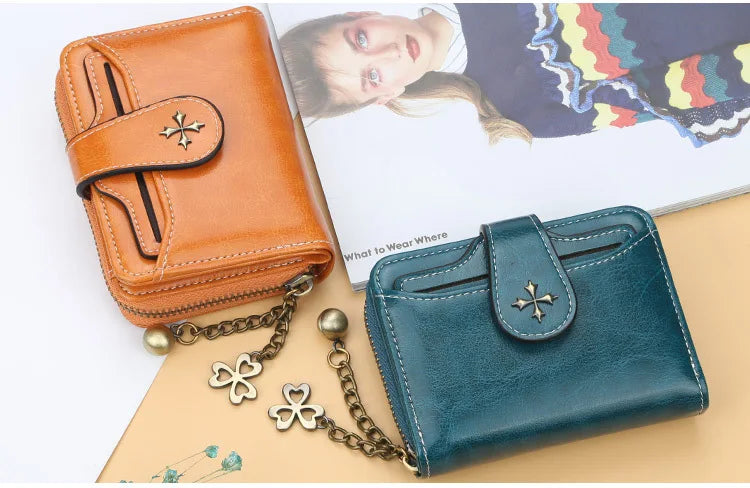 2023 New Women Wallets Fashion Short PU Leather Top Quality Card Holder Female Zipper Purse