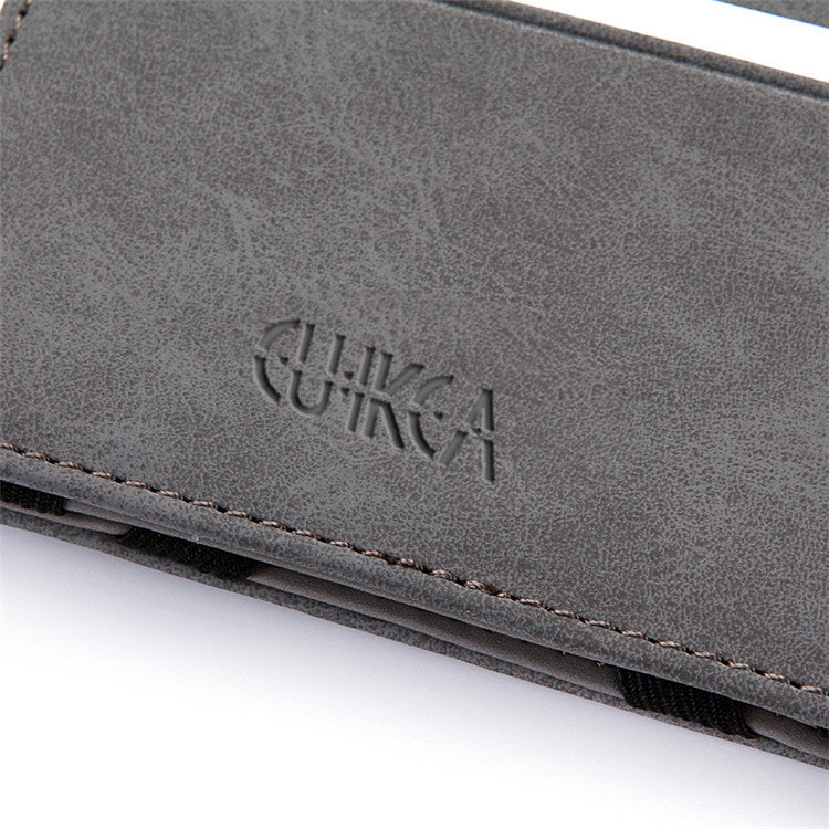Men Ultra Thin PU Leather Mini Small Magic Wallet with Zipper Coin Pocket Purse Women Pouch Plastic Credit Bank Card Case Holder
