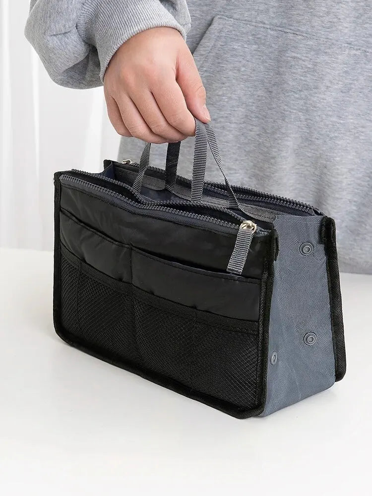 Multi Functional Large Capacity Makeup Bag Portable Double Zipper Toiletries Travel Storage Bag Mommy Bag Multi Pocket Cosmetic