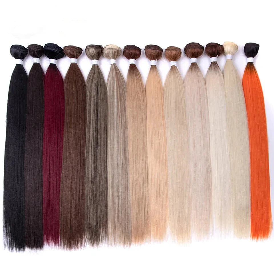 Straight Hair Bundles Salon Natural Hair Extensions Fake Fibers Super Long Synthetic Yaki Straight Hair Weaving Full to End