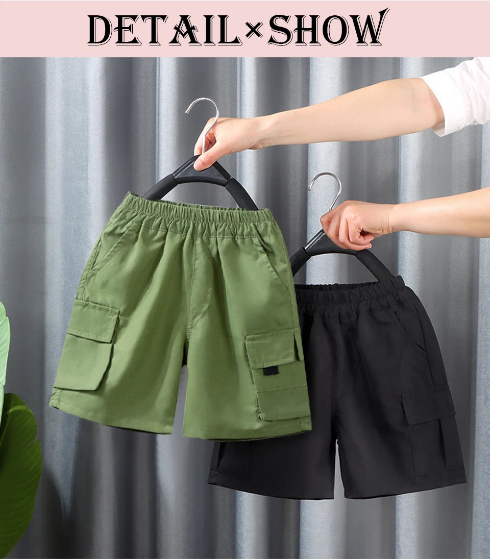 Boys Summer Casual Fashion Cargo Pants Comfortable Breathable Loose Sports Teen Shorts Spring Summer Children Casual Short Pants