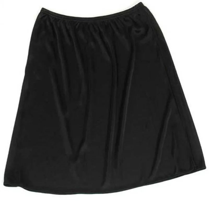 Satin Underskirt Half Slips Dress for Women Summer Thin  High Waist Elastic Anti-Penetrating Underskirt Lining Petticoat