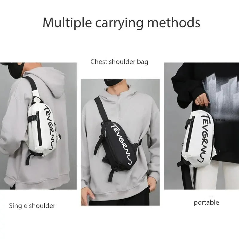 Nylon Chest Bag Trendy and Fashionable Women's Shoulder Bag Sports and Leisure Men's Oblique Straddle Bag