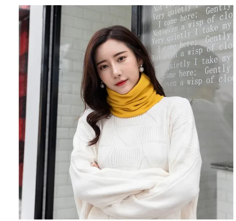 Unisex Winter Knitted Scarves for Boys Girls Women Men Warm Kids Thick Elastic Mufflers Children Neck Warmer Cotton Baby Scarf