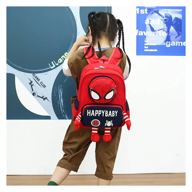 Spiderman Backpacks Super Heroes Student School Bag Cartoon 3d Stereo Kindergarten Backpack Children's Travel Bag Gift