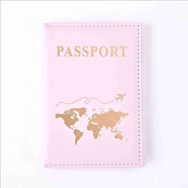 Leather passport holder Business travel document bag Passport cover Men's and women's passport carrying bag PU name card holder