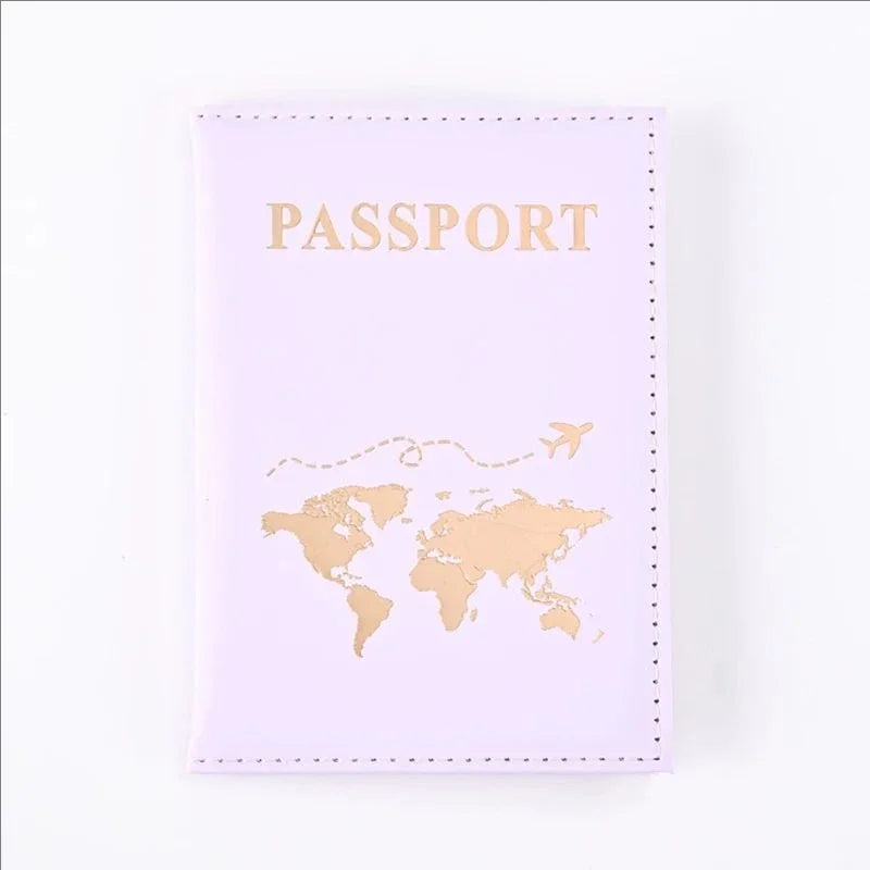 Leather passport holder Business travel document bag Passport cover Men's and women's passport carrying bag PU name card holder