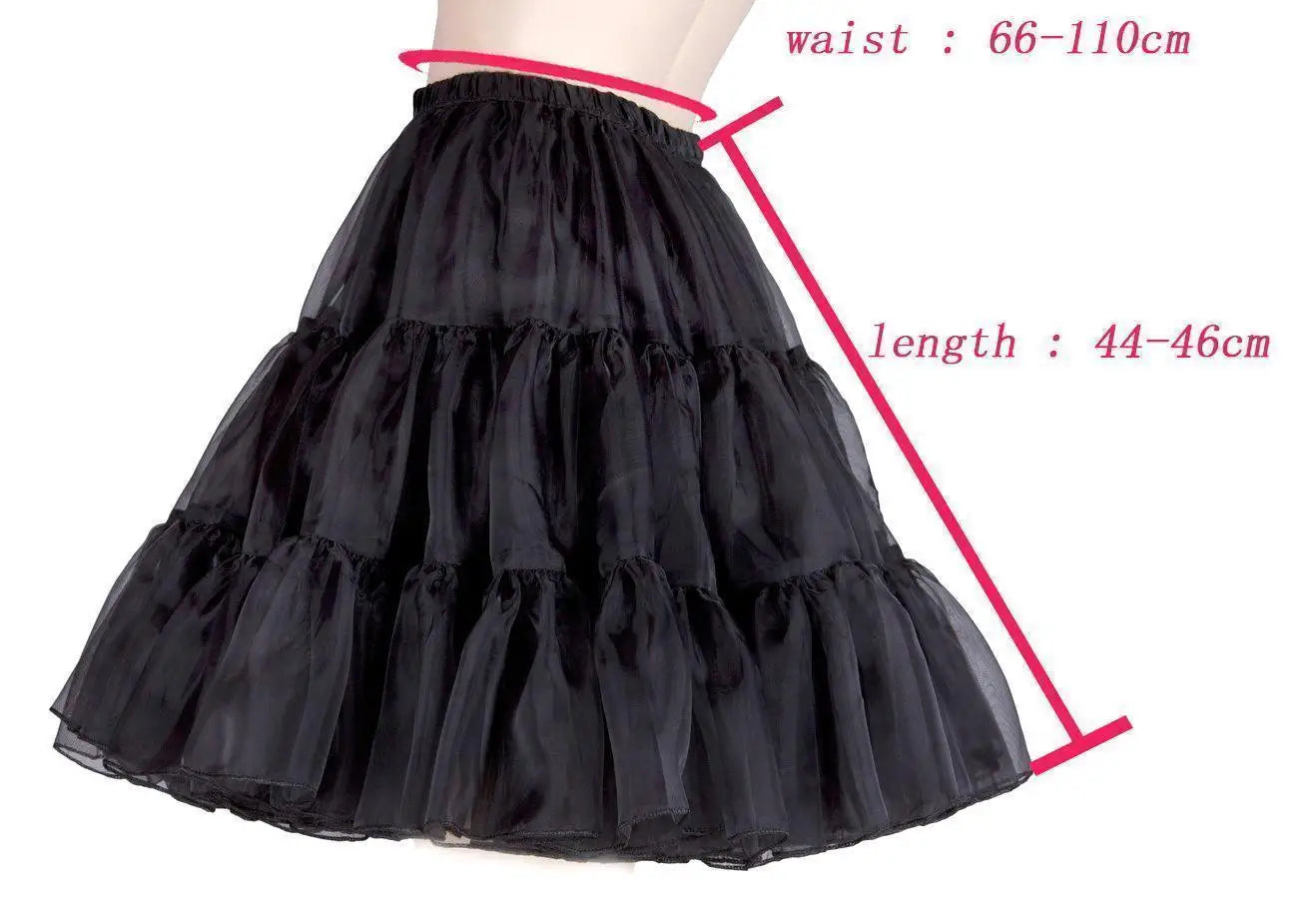 BABYONLINE Rockabilly Red Wedding Petticoat Crinoline Short Tulle Skirt Underskirt Woman Adult Tutu Half Slips Bridal Accessorie