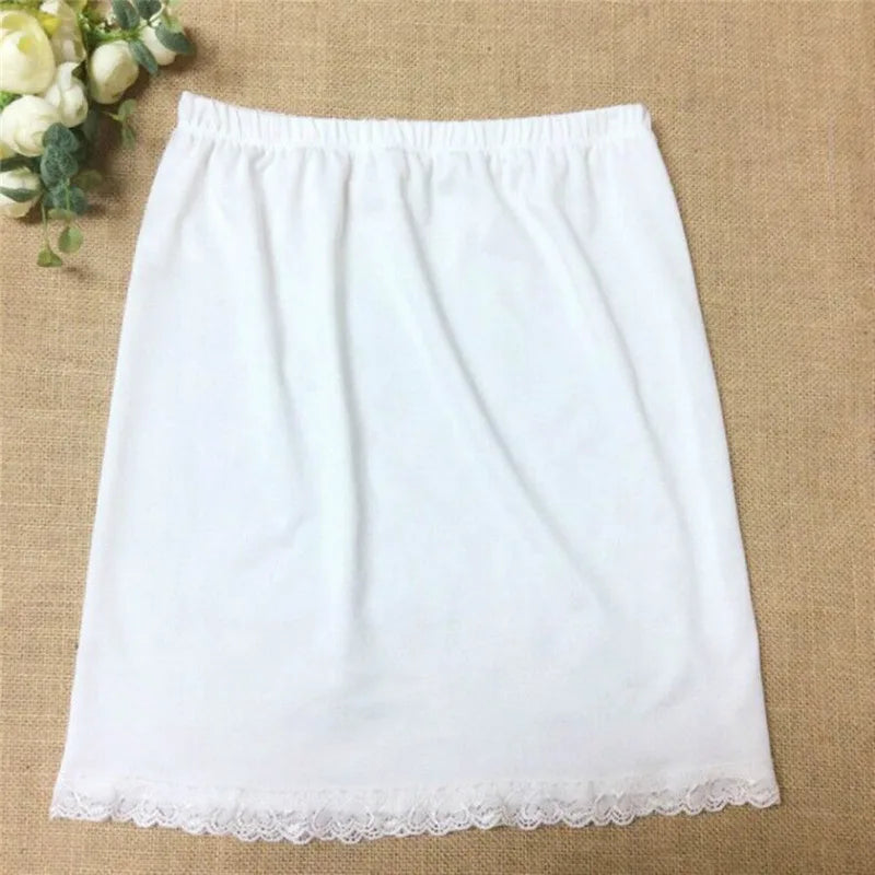 Satin Underskirt Half Slips Dress for Women Summer Thin  High Waist Elastic Anti-Penetrating Underskirt Lining Petticoat